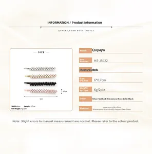 Set of four 6cm rhinestone hair clips in silver, gold, black, and rose gold finishes