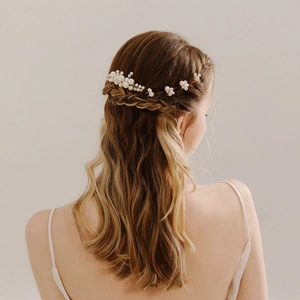 Pettine Per Capelli Da Sposa Con Künstliche Perle E Fiori Fatti A Mano E Forcine Filo Di Lega Oro Gioielli Per Matrimonio Per Donna