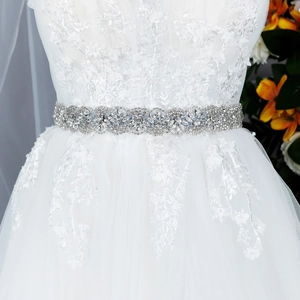 Luxurious Rhinestone Bridal Sash Belt Handmade Crystal Wedding Gown Belt With Satin Ribbon Elegant Dress Accessory For Women