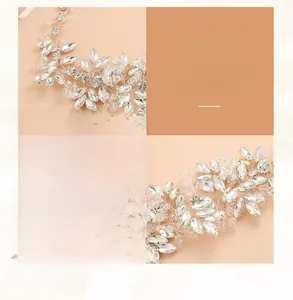 Dettaglio macro della cintura da sposa artigianale con cristalli e filo di rame intrecciato