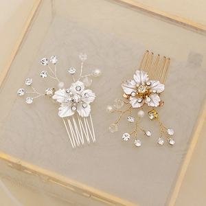 Braut Haarkämme Set in Gold und Silber mit Strass und Perlen für Hochzeitsfrisuren