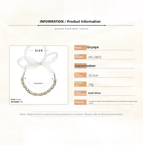 Guide des tailles du bandeau de mariée avec strass, périmètre de 25,5cm et poids de 19g
