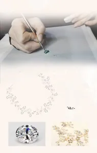 Vue macro détaillée d'une ceinture de mariée artisanale avec perles et fleurs en cristal