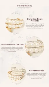 Detail display of Korean style bridal crown with pearls and rhinestones on gold plated copper