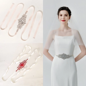 Luxury Rhinestone Bridal Belt Handmade Satin Ribbon Sash For Wedding Dress Party Women Elegant Evening Dress Accessories