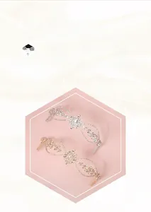 Detailed macro view of bridal hair combs featuring sparkling crystal rhinestones in gold and silver