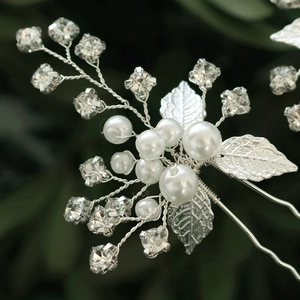 Épingle à cheveux de mariée élégante avec perles et strass pour coiffures de mariage