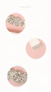 Detailed macro view of sparkling rhinestone bridal belt with elegant pink satin ribbon trim