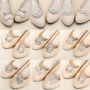 Detachable Rhinestone Shoe Clips For Women Wedding Party Crystal Artificial Pearl Shoe Decoration Alloy Shiny Accessories