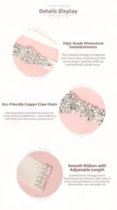 Détails de strass floraux cousus main et chaîne en cuivre sur ceinture de mariée