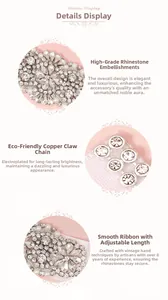 Détail de la ceinture de mariée faite main avec strass de luxe et perles sur ruban satin