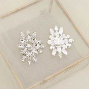 Sparkling starburst rhinestone shoe clips for bridal high heels or party footwear accessories