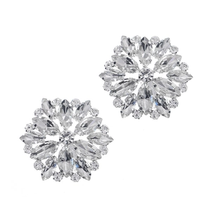 Elegant snowflake rhinestone shoe clips with sparkling crystals for bridal wedding shoes