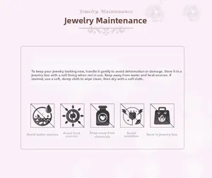 Guide for jewelry maintenance showing storage tips and care steps for crystal headbands