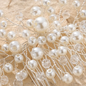 Peigne à cheveux de mariée avec perles faites main et cristaux pour coiffures de mariage