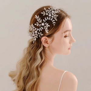 Luxurious Silver Rhinestone Leaf Bridal Headband Handmade Crystal Hair Vine Elegant Wedding Headpiece For Women Accessories