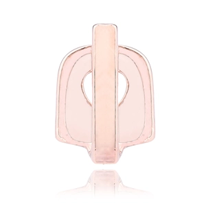 Minimalist rose gold hip hop single grillz tooth cap with vertical bar mirror finish