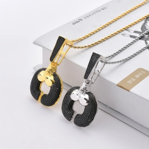 Pendentif gorille hip hop glacé avec zircons noirs en finitions or et argent