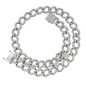 Herren Hip Hop Iced Out Miami Panzerkette Kupfer Basis Mikropavé Zirkonia Gold Silber Schwere Gliederkette Schmuck Für Party