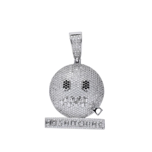 Hiphop No Snitching hanger ketting met kristallen en ritsmond ontwerp voor heren