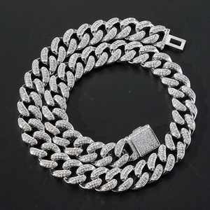Collier Maille Cubaine Hip Hop de Luxe pour Homme Plaqué Or 18K Cuivre Sertie de Zircone Cubique Bijoux Accessoire de Fête