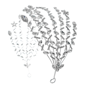 Luxuriöser Braut-Haarreif in Silber mit glitzernden Kristallen im Sternen-Design