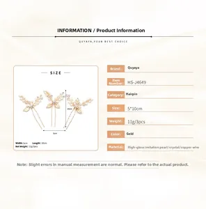 Infographie montrant les dimensions du pic à cheveux doré et détails des matériaux