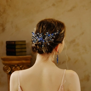 Handmade Bridal Hair Comb Rhinestone Crystal Wedding Hair Accessory For Women Party Pageant Floral Vines Hairpiece Jewelry