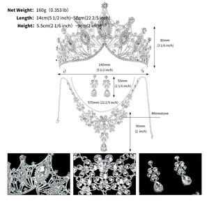 Specifiche dettagliate del set gioielli sposa con tiara, collana e orecchini