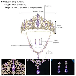 Guida alle taglie dettagliata per set gioielli sposa con misure di corona, collana e orecchini
