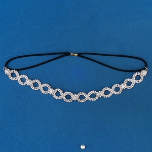 Bandeau à paillettes en forme d'infini avec bande élastique pour mariage et coiffure