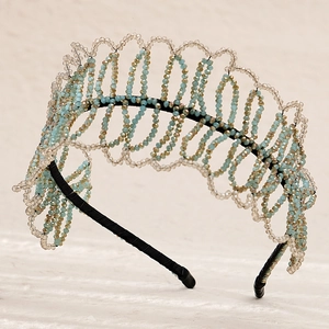 Luxury Crystal Beaded Wedding Hairband For Women Elegant Wave Mesh Crown Headpiece Bridal Party Prom Hair Accessories