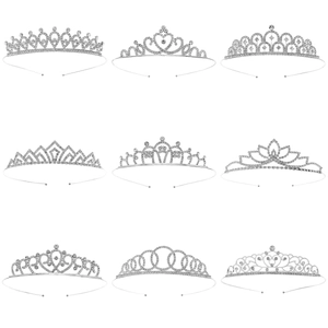 Tiara a Corona da Principessa in Strass Argento per Ragazze Donna Compleanno Matrimonio Festa Accessori per Capelli in Lega