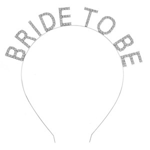 Serre-tête Bride To Be argenté élégant avec strass brillants pour enterrement de vie