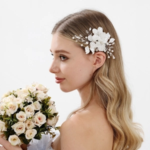 Pince à Cheveux Fleur de Mariée Künstliche Perle Strass Accessoires Cheveux de Mariage Fait Main Style Forêt Épingles à Cheveux Femme