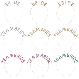 Rhinestone Bride Team Bride Letter Headband Alloy Tiara Wedding Bachelorette Party Hair Accessories For Women Jewelry