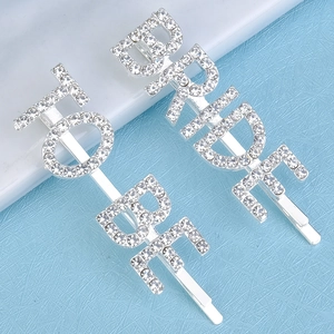 Sparkling silver Bride To Be rhinestone hair clip set for wedding and bachelorette parties