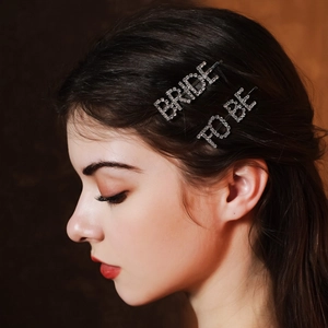 Élégantes Pinces à Cheveux en Alliage de Strass Lettres Bride To Be Ensemble d'Épingles pour Femmes Mariage Fête Accessoires
