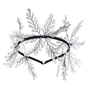 Luxurious bridal headband with crystal beads and blue gems in a radial design