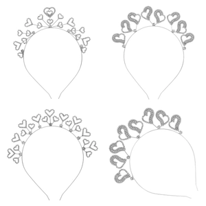 Serre-tête en Forme de Cœur en Alliage d'Argent avec Strass Accessoires de Cheveux de Mariée Couronne Élégante pour Mariage Fête Saint-Valentin Femme