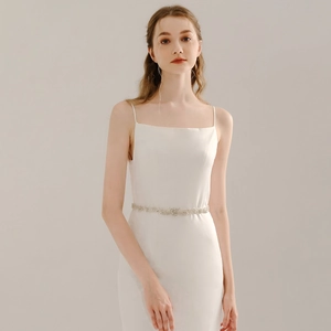 Handgefertigte Silber Strass Brautschärpe Elegante Weiße Satinband Hochzeitsgürtel Blumen Blatt Muster Für Bräute Kleid Zubehör