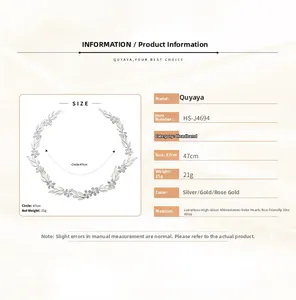 Detailed size specifications for the vintage floral leaf bridal headband with rhinestones