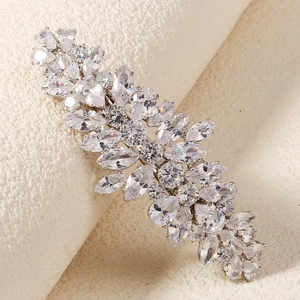 Pince à Cheveux en Zirconia Style INS Coréen Élégante Pince à Ressort en Alliage d'Argent pour Femmes Accessoire de Cheveux Bijoux Cadeau