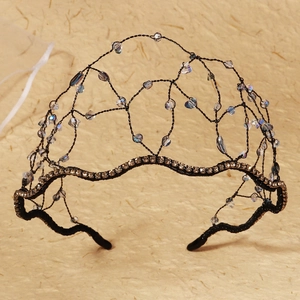 Handmade Luxury Woven Crystal Mesh Hairband For Women Wedding Party Luxury Rhinestone Gold Black Headband Hair Accessories