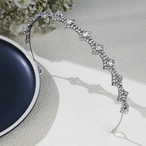Sparkling silver crystal tiara headband for weddings and elegant evening parties