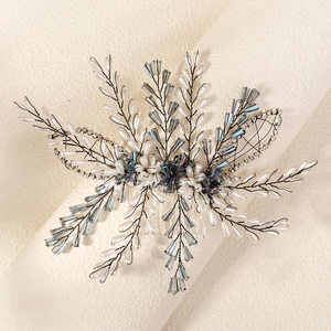 Handmade Bridal Hair Comb With Imitation Artificial Pearl Crystal Rhinestone Floral Forest Style Wedding Party Hair Accessory For Women