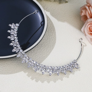 Eleganter silberner Braut-Haarreif mit Marquise-Kristallen für Hochzeiten und Partys
