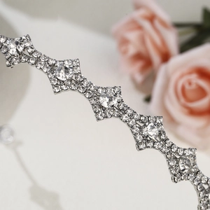 Elegant silver alloy tiara with sparkling rhinestones for weddings and formal parties