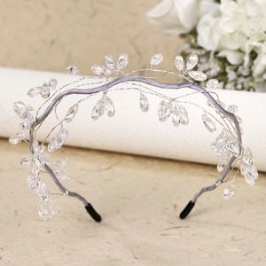 Handmade Artificial Crystal Bridal Headband Vintage Branch Design Alloy Hair Band For Women Wedding Party Headwear