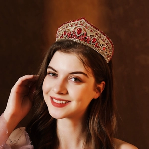 Luxurious Alloy Rhinestone Bridal Crown Vintage Baroque Tiara For Wedding Party Princess Pageant Headpiece Hair Jewelry